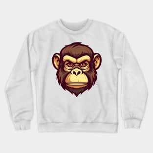 Captivating Monkey: A Cheerful Cartoon Illustration Crewneck Sweatshirt